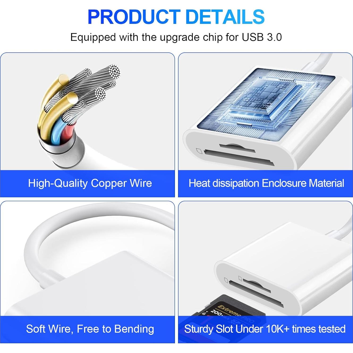 Lector de Tarjetas SD USB-C Denlane para iPhone 15/16 y iPad