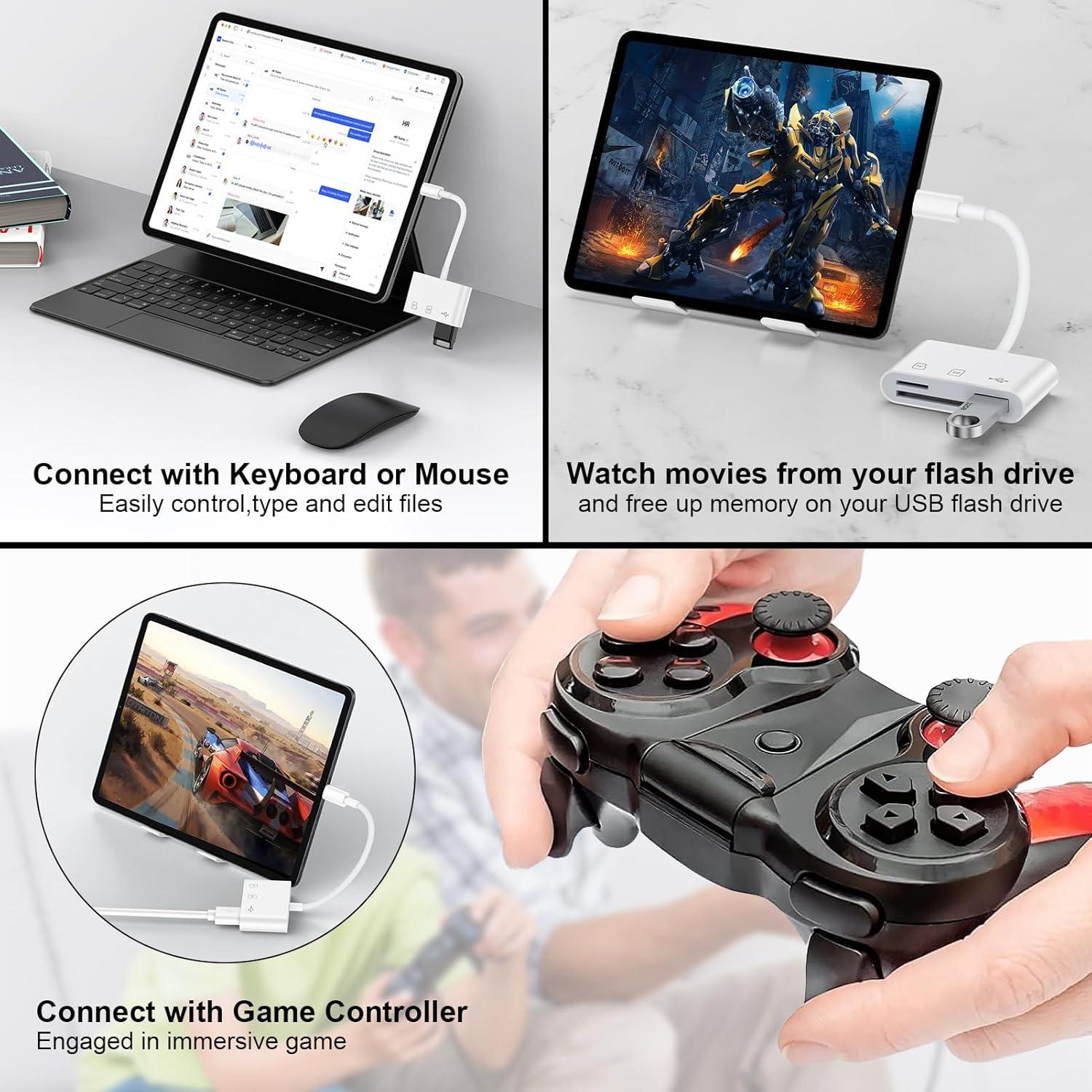 Lector de Tarjetas SD USB C Sicodo 3 en 1 para iPhone 16 Pro