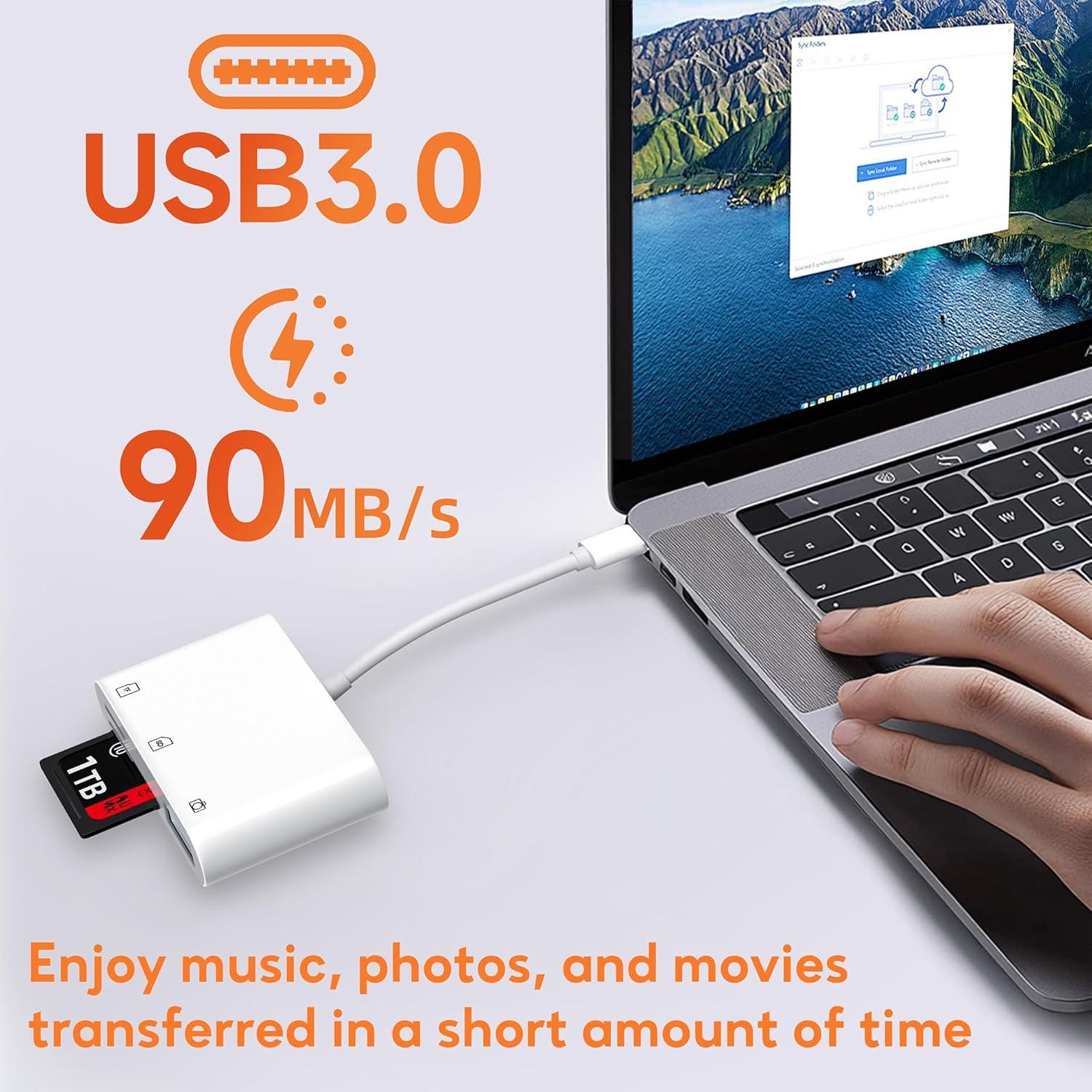 Lector de Tarjetas SD USB-C Bwttcb, Adaptador 32g, Alta Velocidad