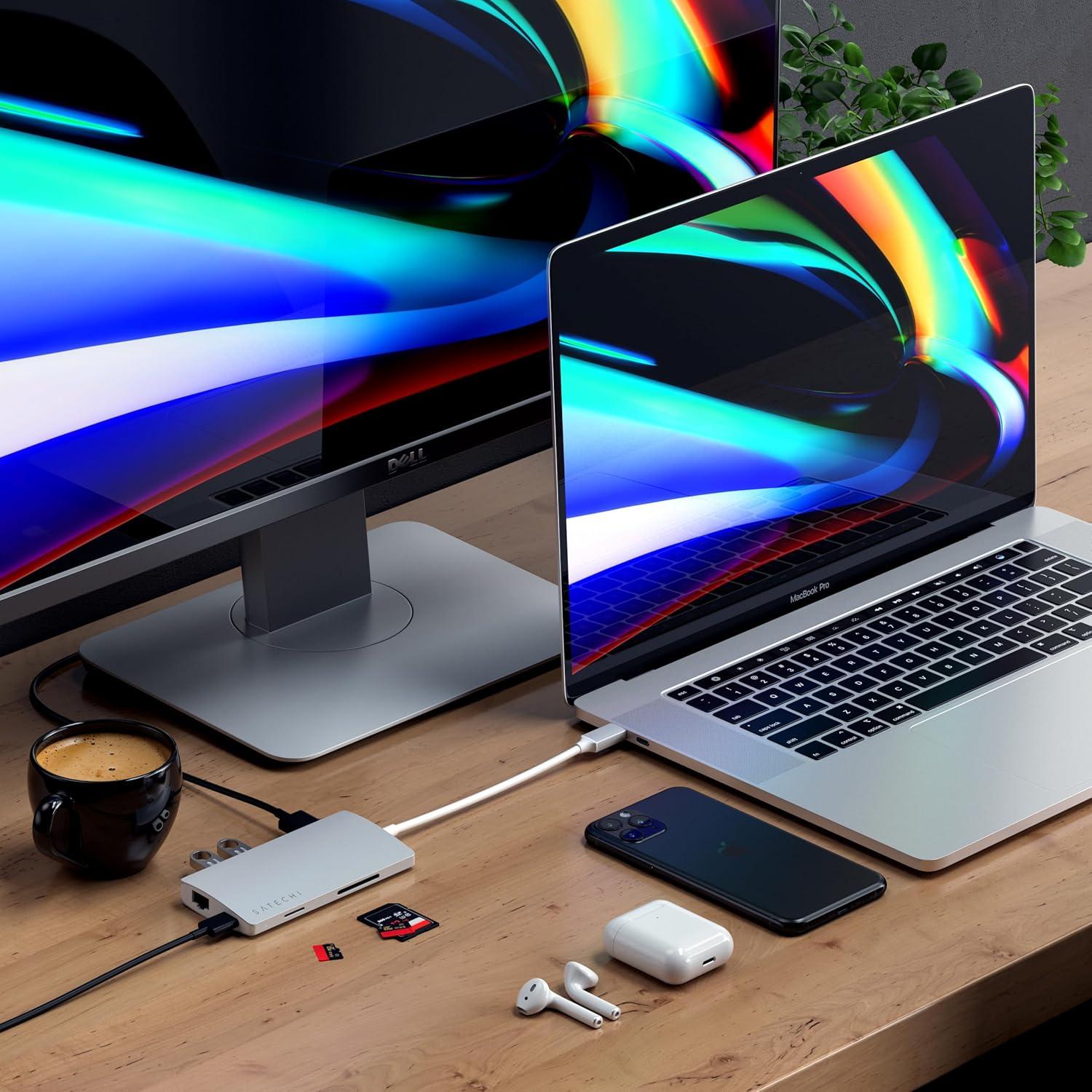 Adaptador Multiport USB-C Satechi V2 8 en 1 4K HDMI 115W