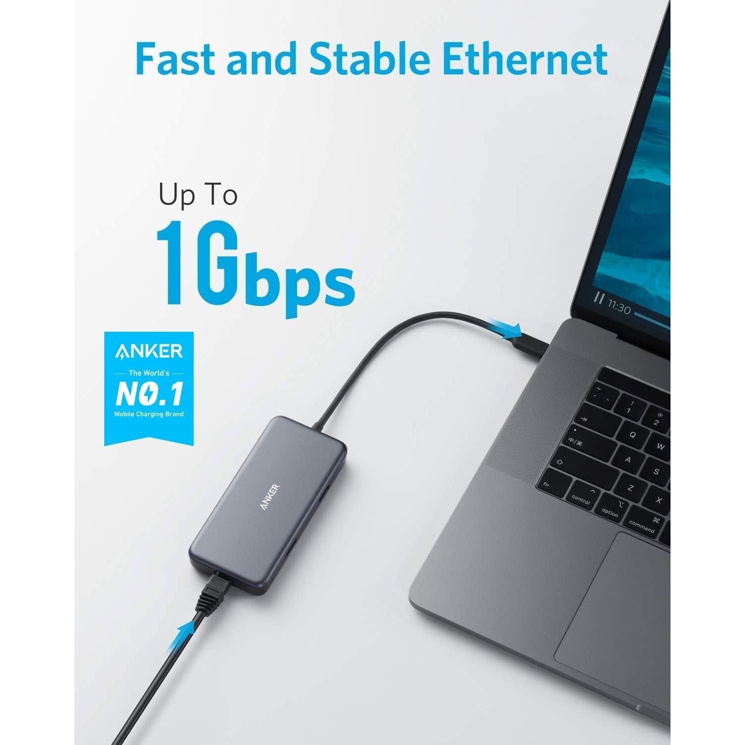 Hub USB-C Anker 7-en-1 con HDMI 4K y Ethernet 1Gbps