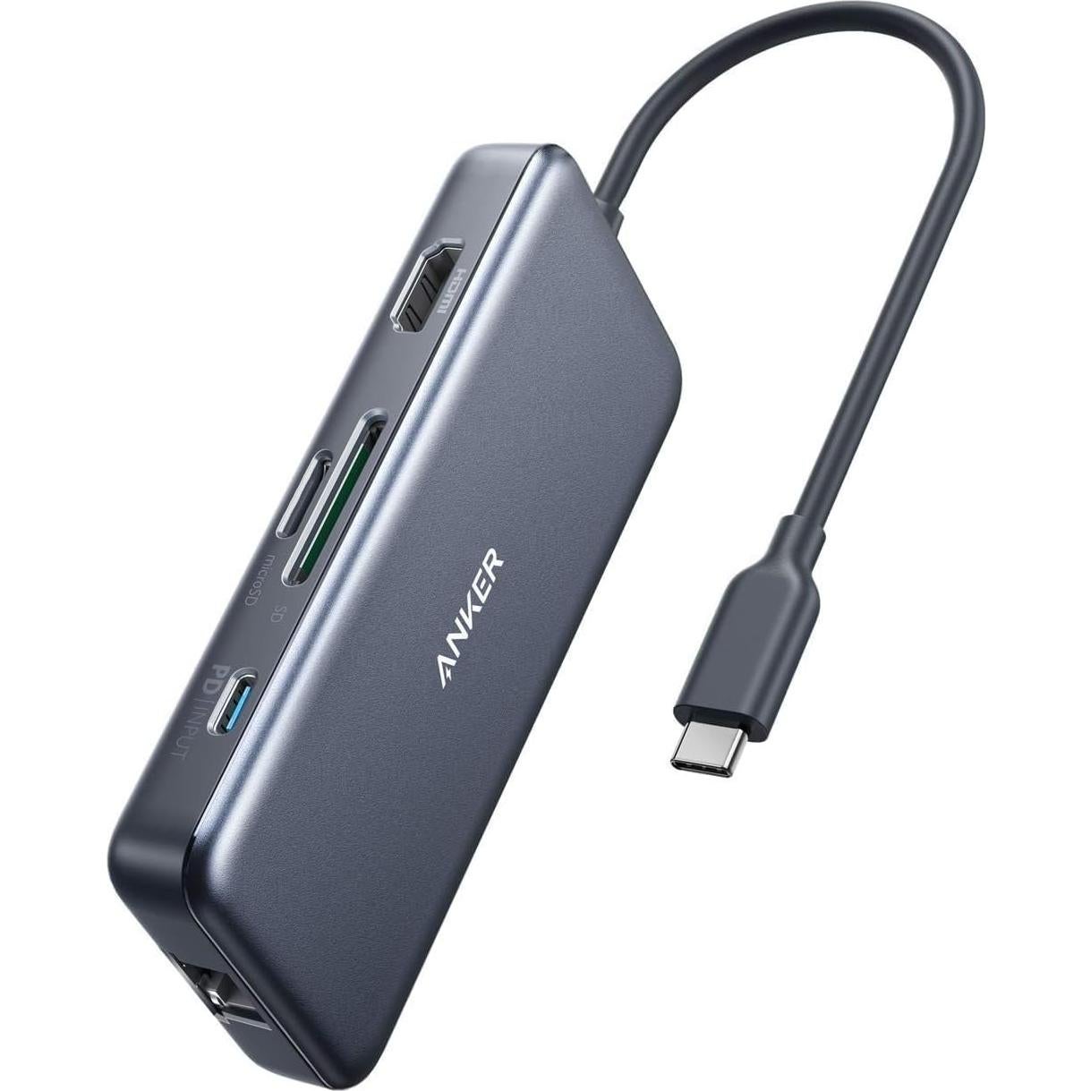 Hub USB-C Anker 7-en-1 con HDMI 4K y Ethernet 1Gbps
