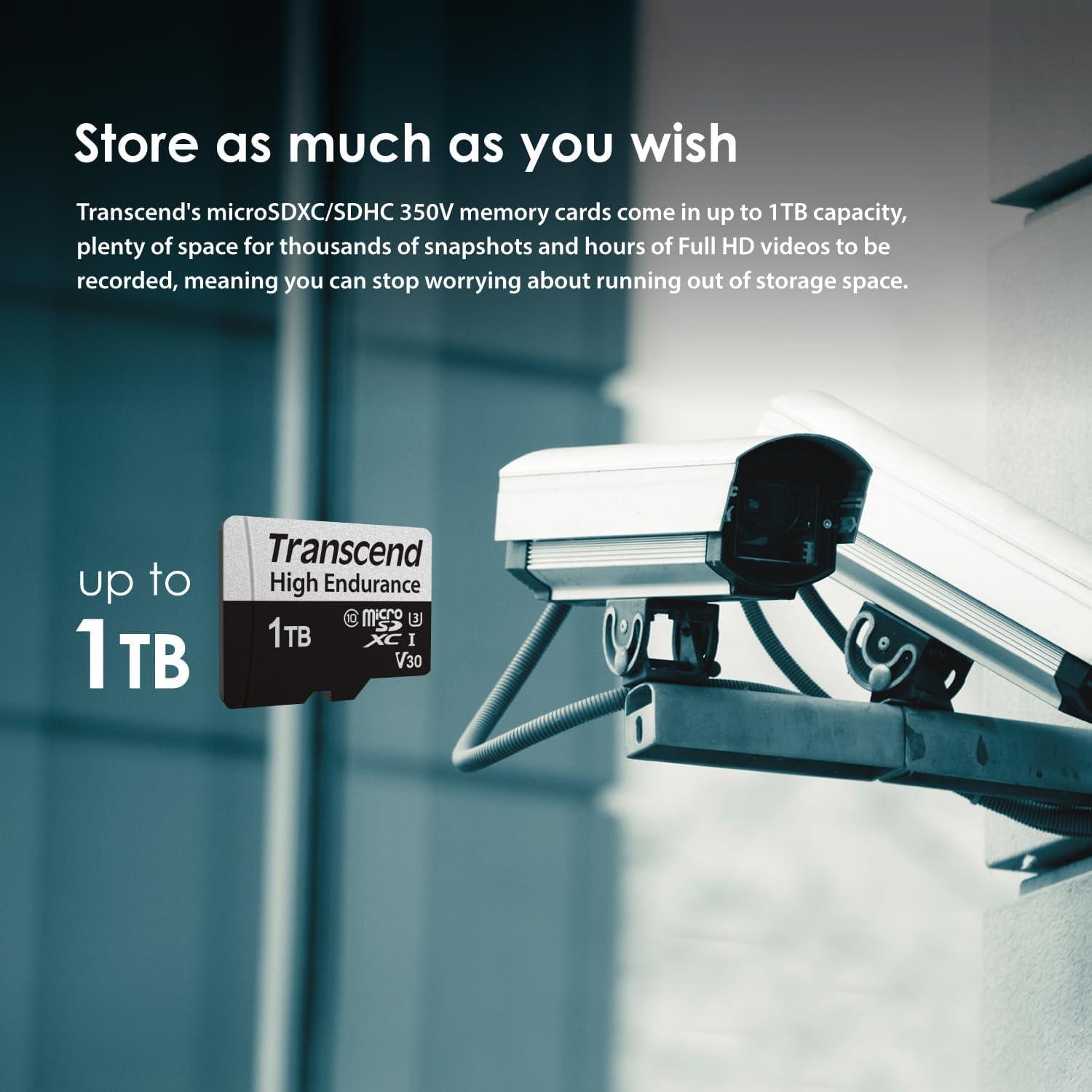 Tarjeta microSD Transcend 1TB U3 V30 4K UHD con Adaptador