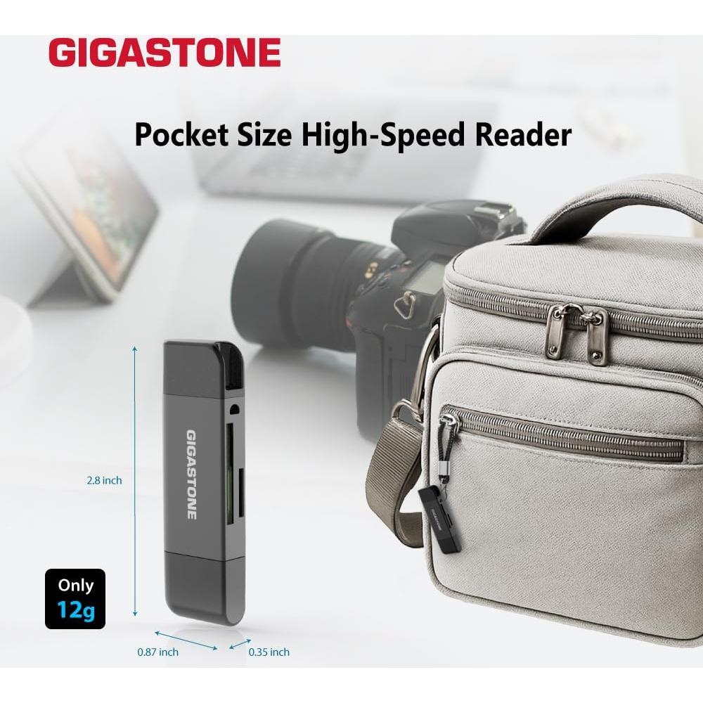 Lector de Tarjetas SD Gigastone 5-en-1 USB-A/USB-C Alta Velocidad