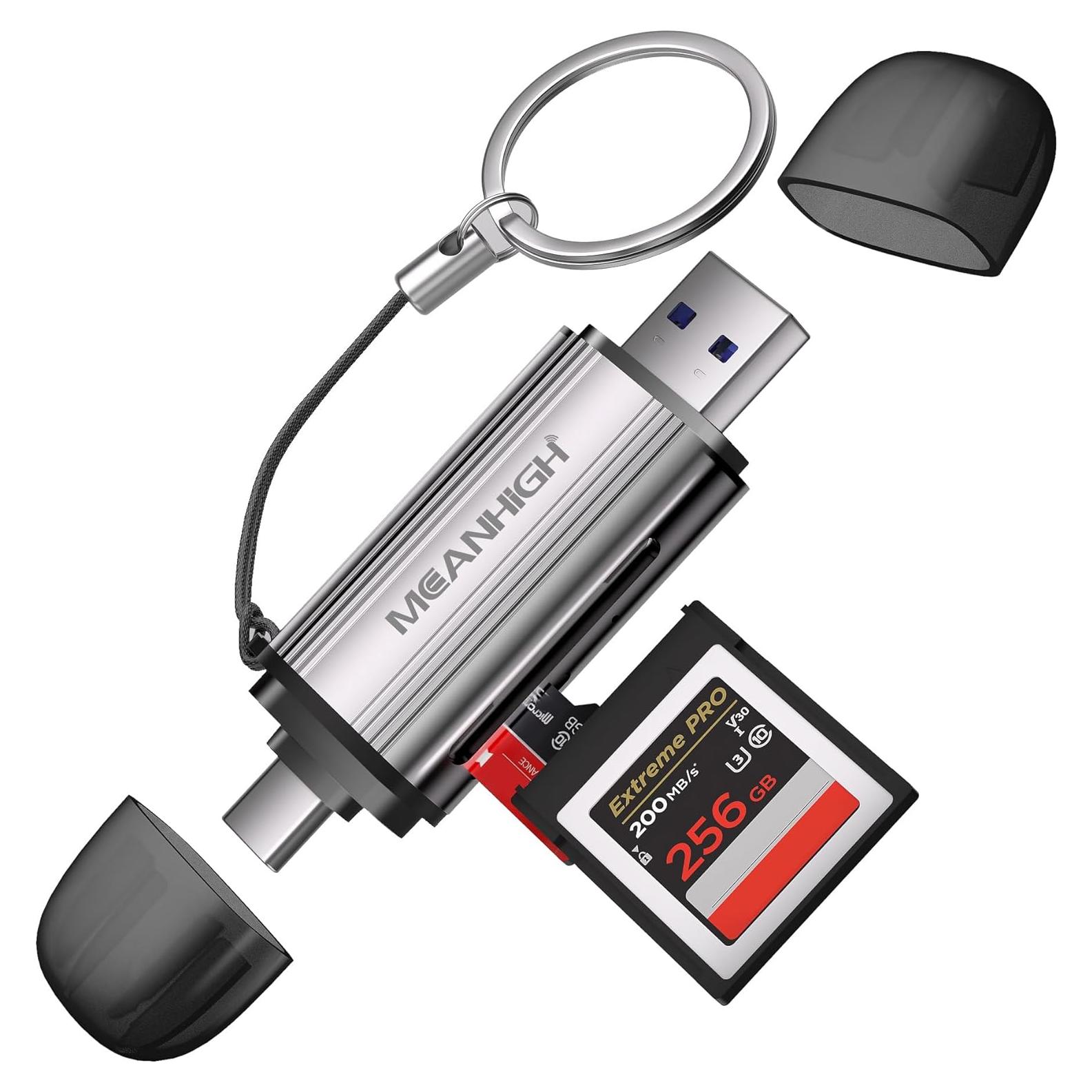Lector de Tarjetas SD MEANHIGH USB-C y USB 3.0 Doble Conector