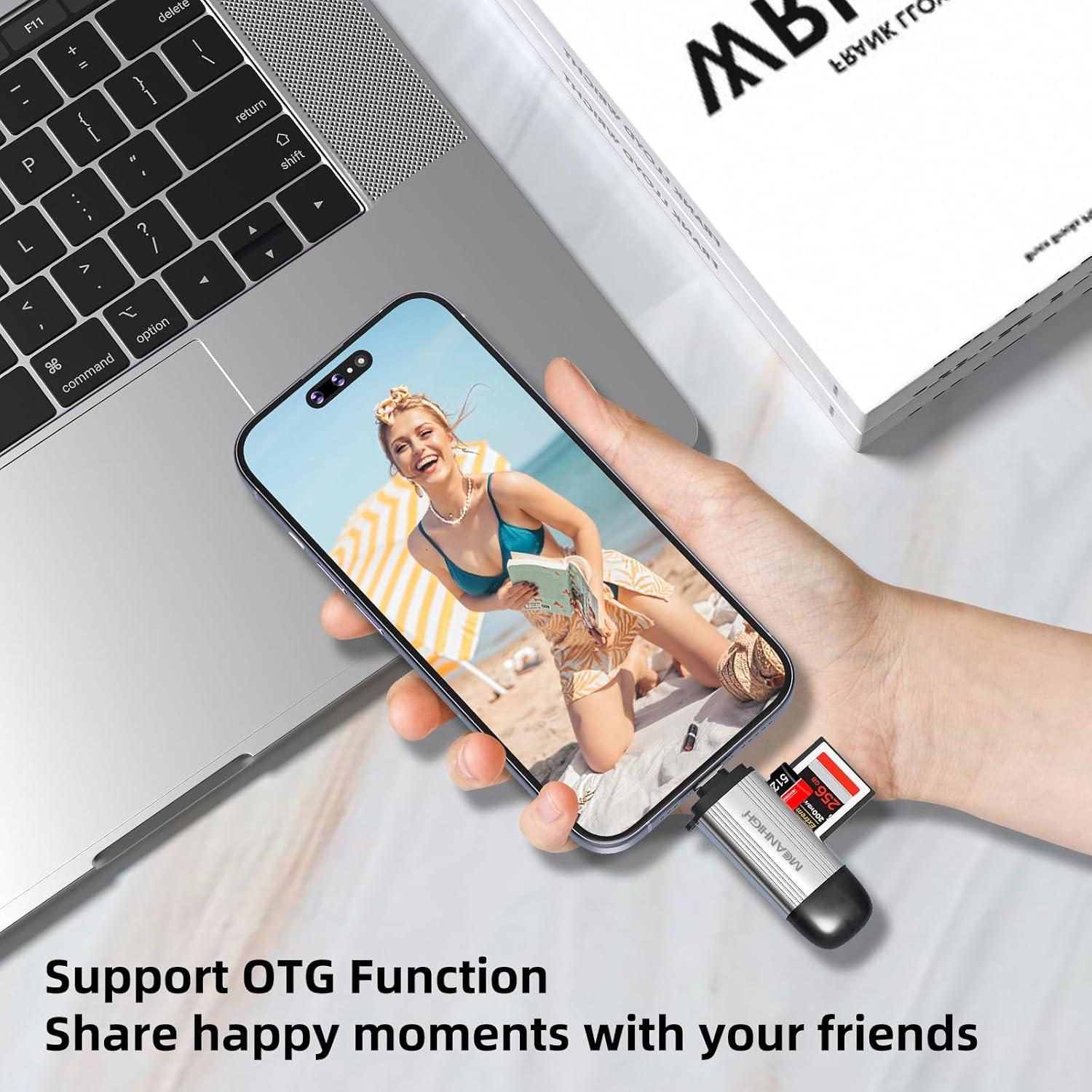 Lector de Tarjetas SD MEANHIGH USB-C y USB 3.0 Doble Conector