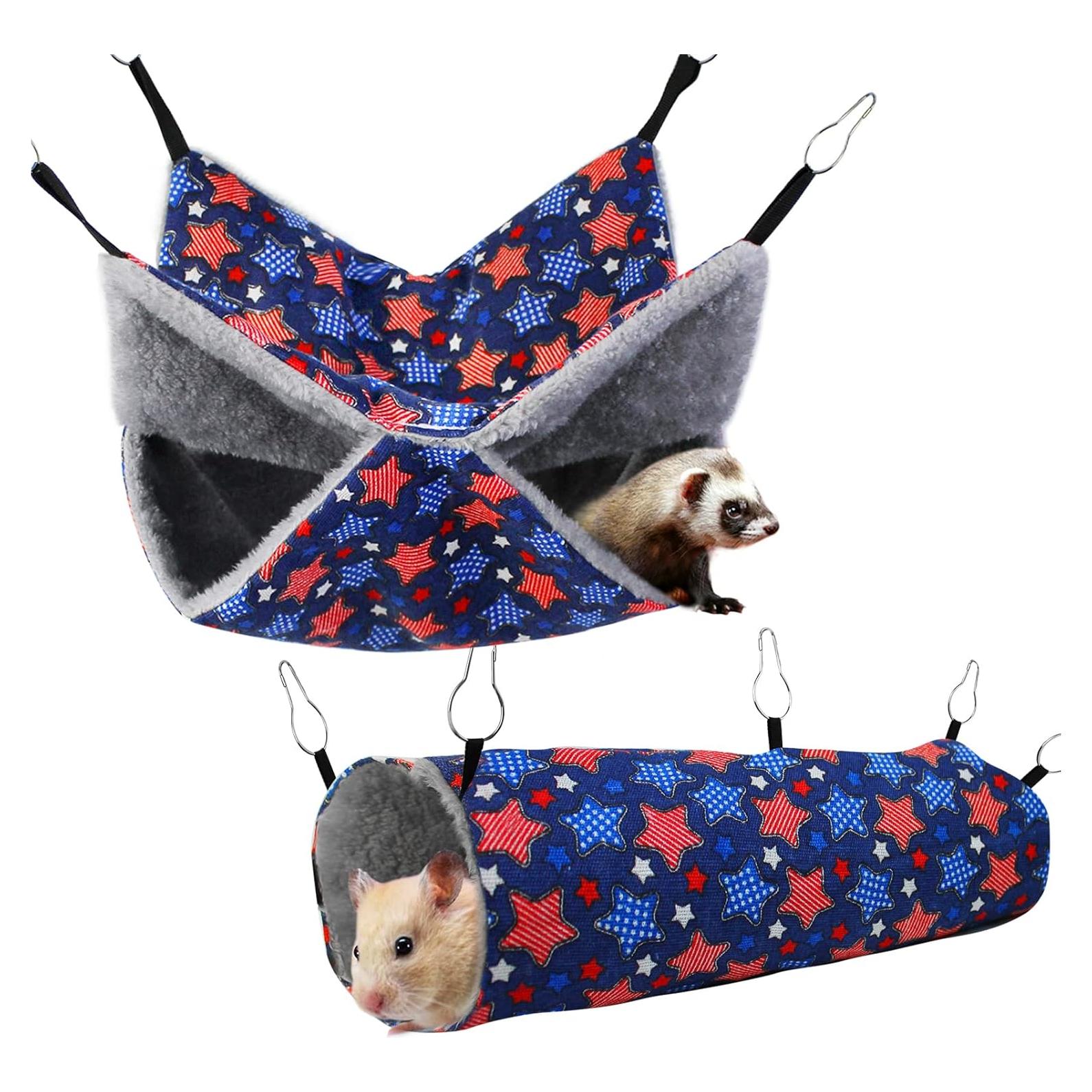 Juego de Hamaca y Túnel Colgante para Mascotas Pequeñas