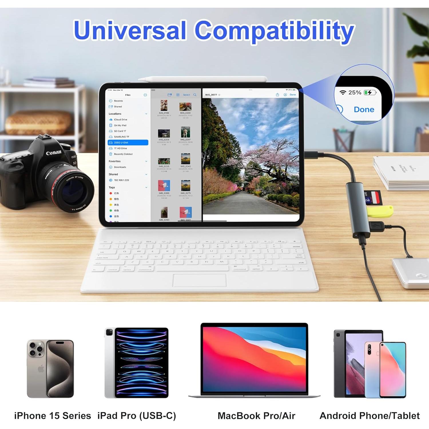 Lector de Tarjetas SD USB-C TIANSONG C2OST 60W 4 Puertos