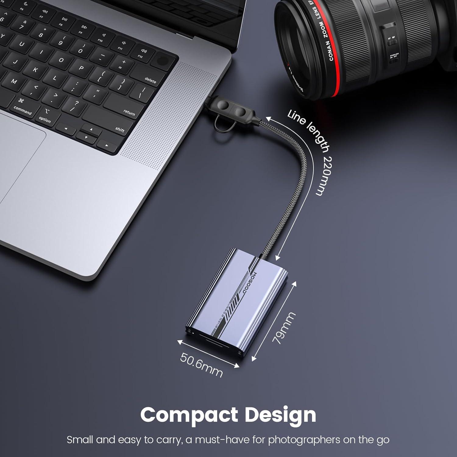 Lector de Tarjetas SD 4.0 MOGOOD USB-C 2-en-1 Alta Velocidad