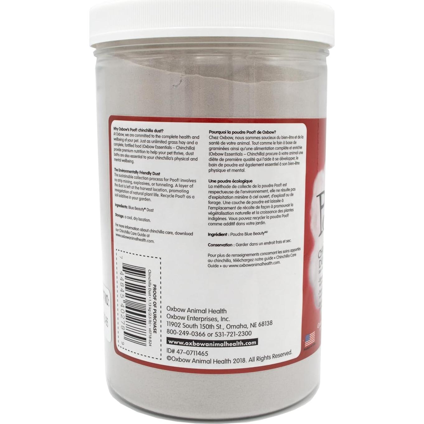 Baño de Polvo Natural Oxbow POOF! para Mascotas 1.13 kg