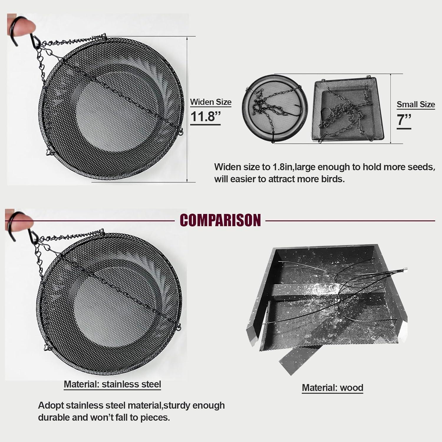 Bandeja de Comedero para Aves CQAIRIOU 30 cm Acero Inoxidable