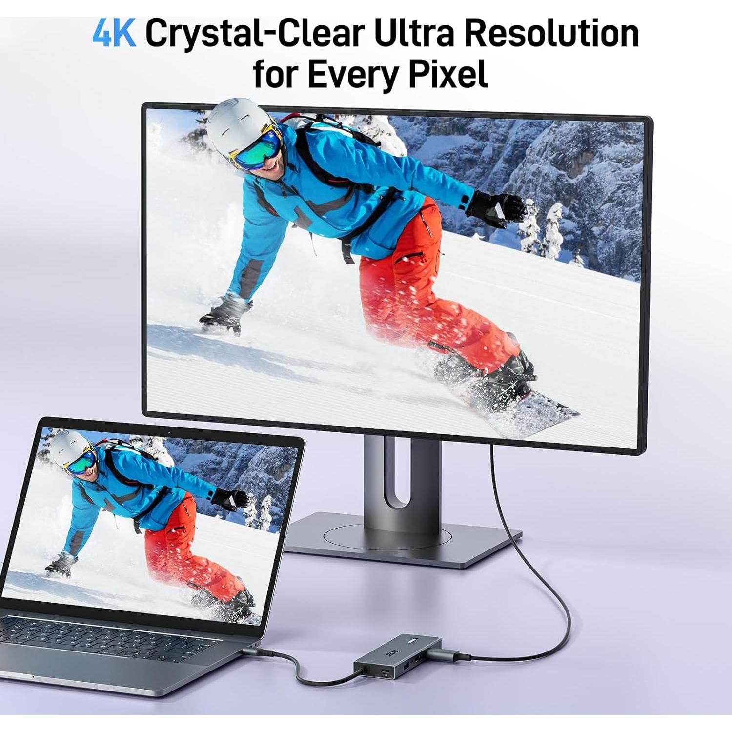 Estación de Acoplamiento USB C Acer 9 en 1 Doble HDMI 4K