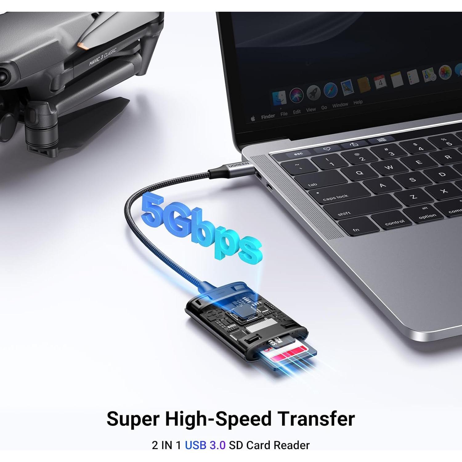 Lector de Tarjetas SD USB C UGREEN 2-en-1 Alta Velocidad