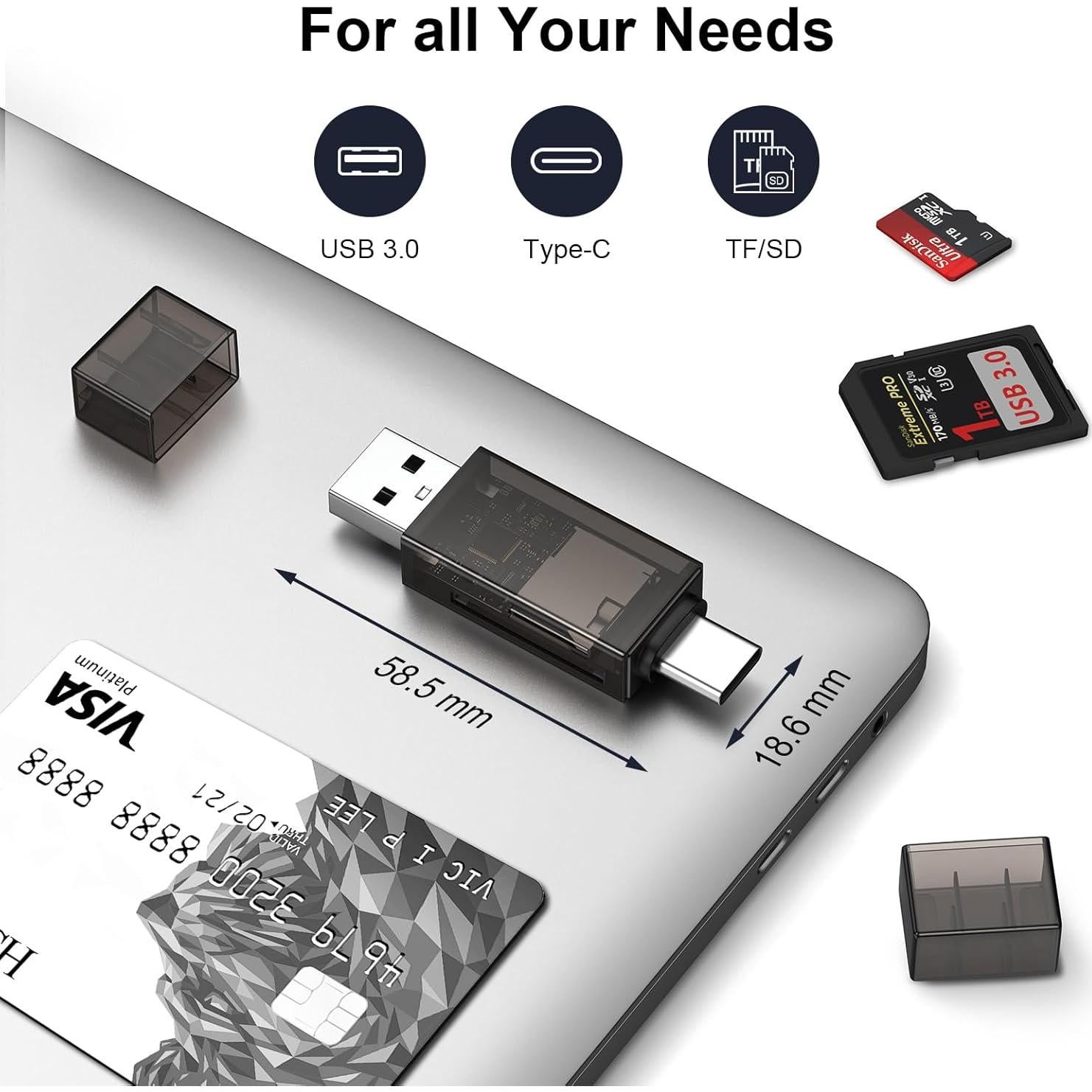 Lector de Tarjetas SD USB C ANDHOT para iPhone 16 y Samsung