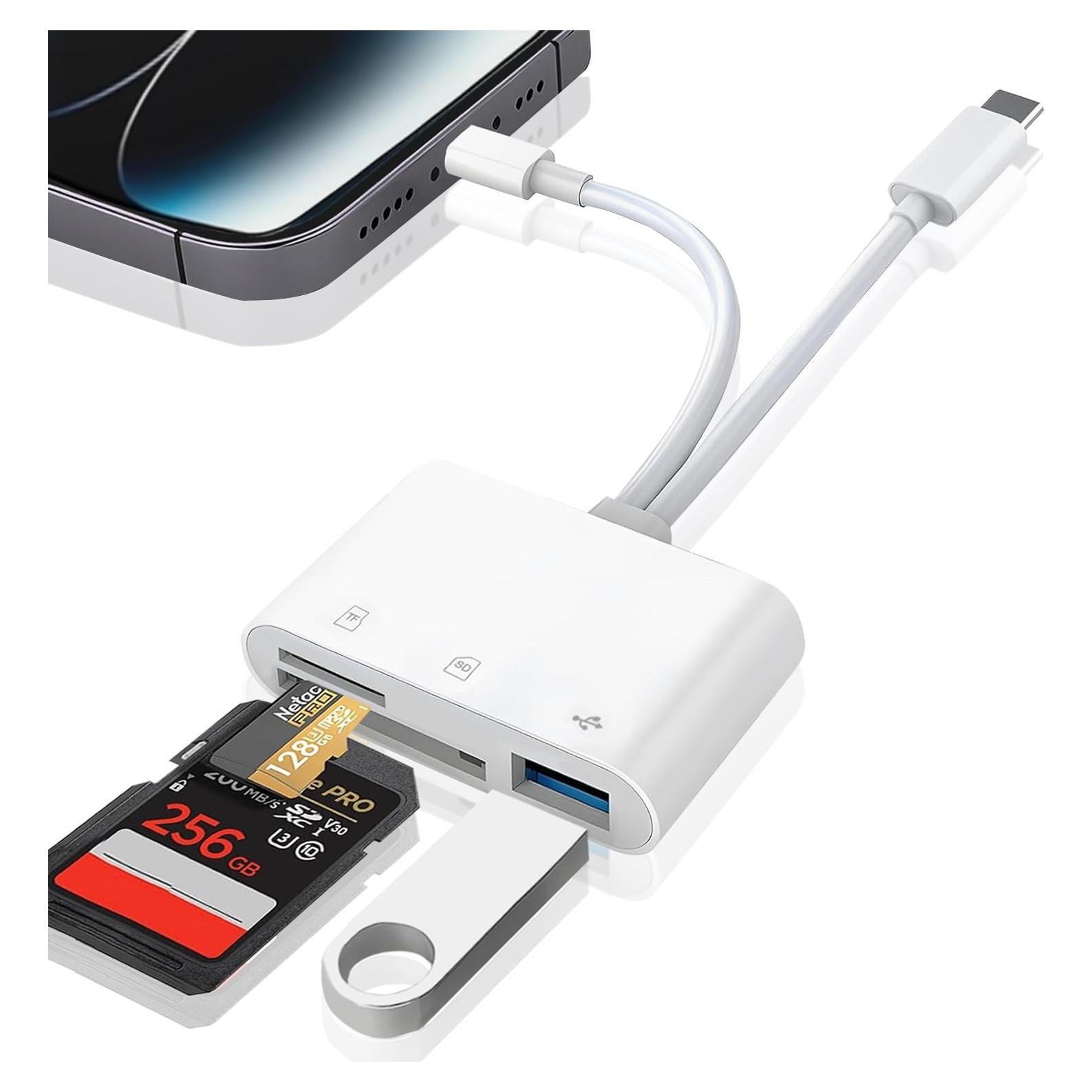 Lector de Tarjetas SD Luonanava 3 en 1 USB-C y Lightning