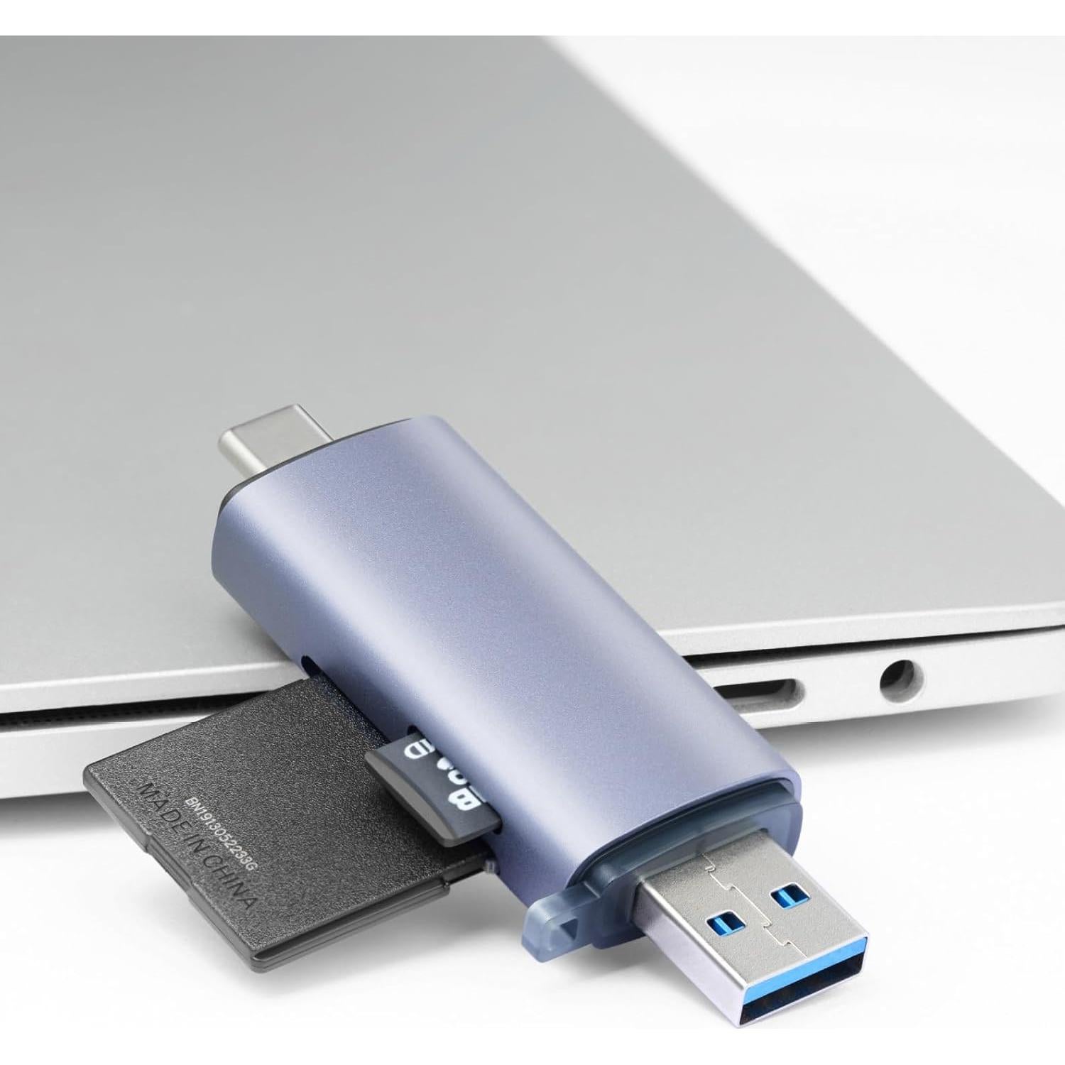 Lector de Tarjetas AOMAX USB-C a Micro SD 5 Gbps Gris