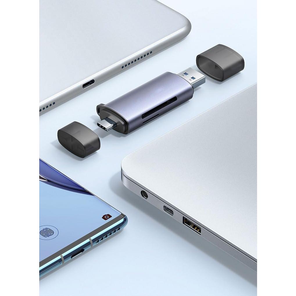 Lector de Tarjetas AOMAX USB-C a Micro SD 5 Gbps Gris