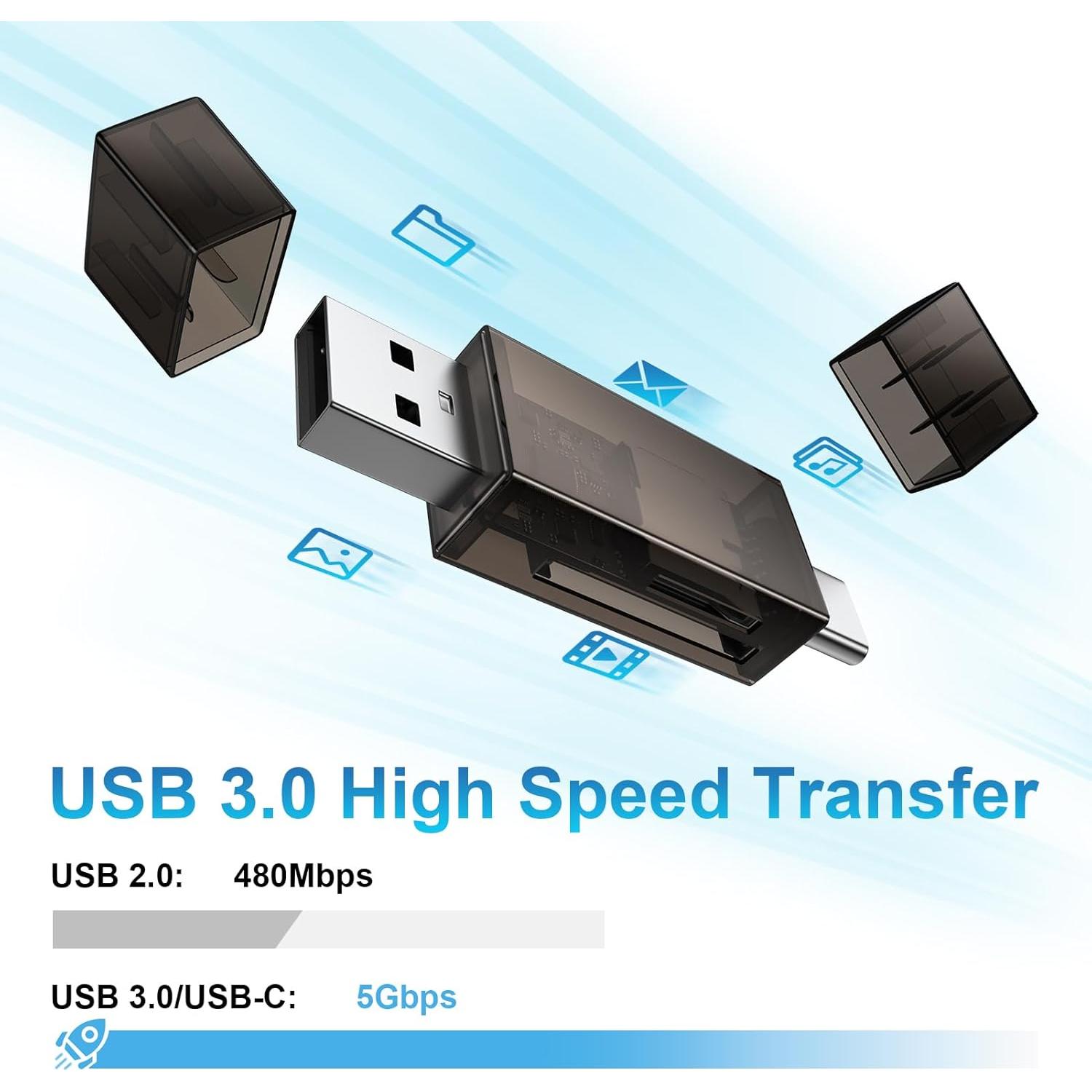 Lector de Tarjetas SD Doble Ranura Disoper USB 3.0 Type-C