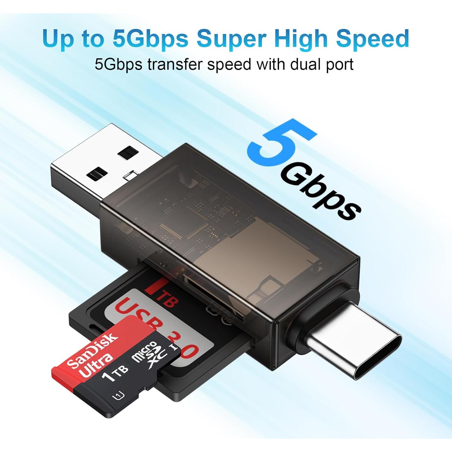 Lector de Tarjetas SD Doble Ranura Disoper USB 3.0 Type-C