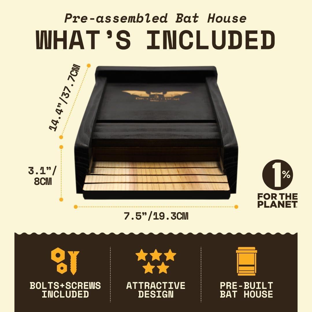 Casa de Murciélagos WildYard 1 Cámara Negra para Exteriores