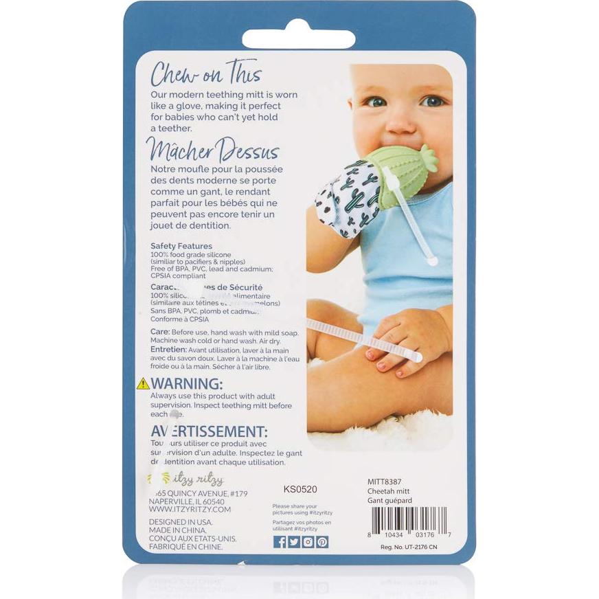 Mitón de Silicona Itzy Ritzy para Dentición Bebés Leopardo Rosado