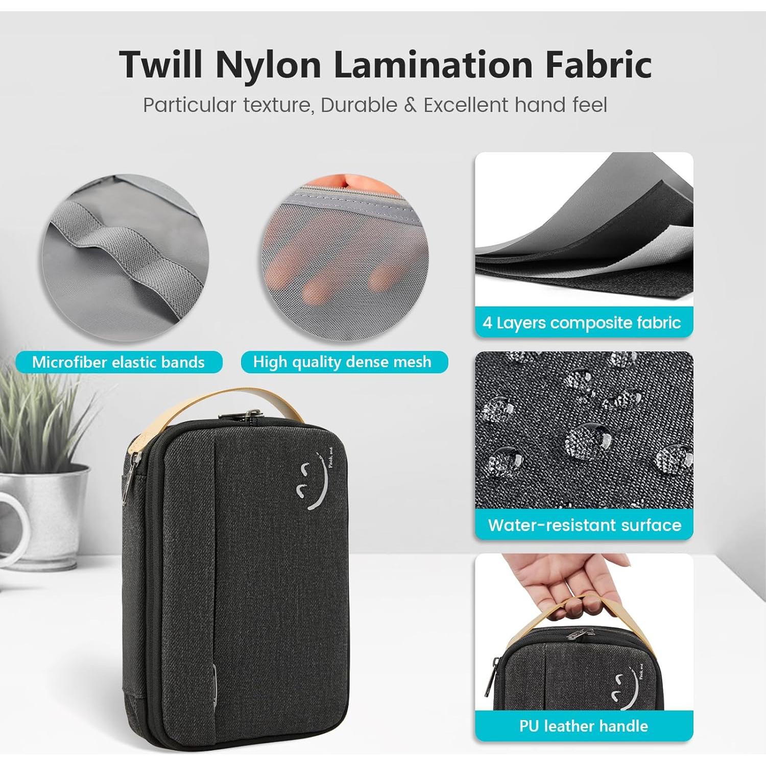 Travelkin Cord Organizer Travel, Electronic Organizer Travel Case, Cable Organizer Bag For Cords,Chargers Phone, Sd Card,Usbs (Black)