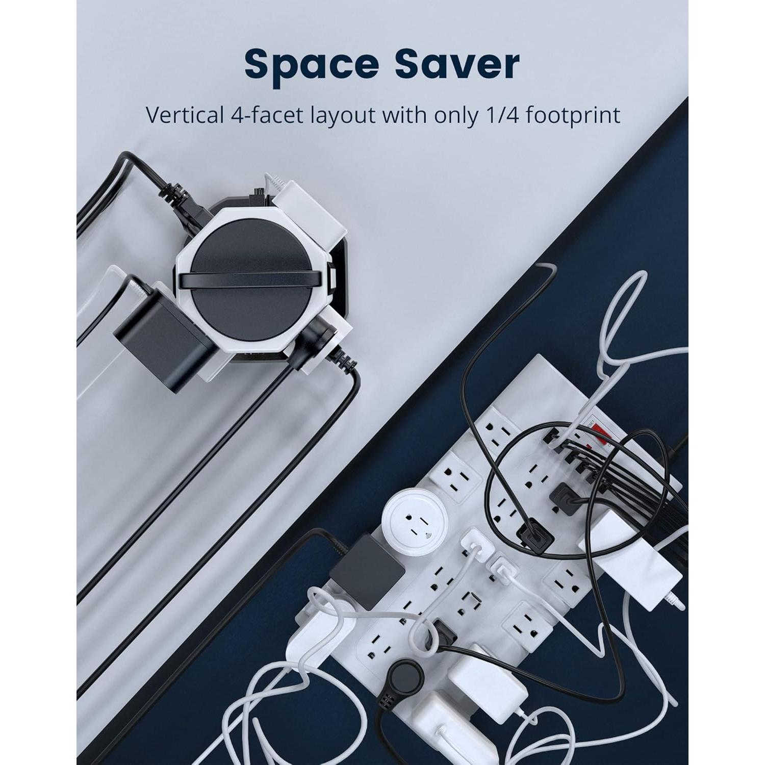 Torre de Regletas JACKYLED 20 Salidas 6 USB (2 USB-C) 1050J