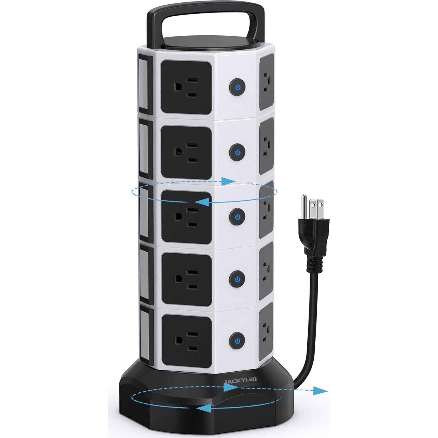 Torre de Regletas JACKYLED 20 Salidas 6 USB (2 USB-C) 1050J