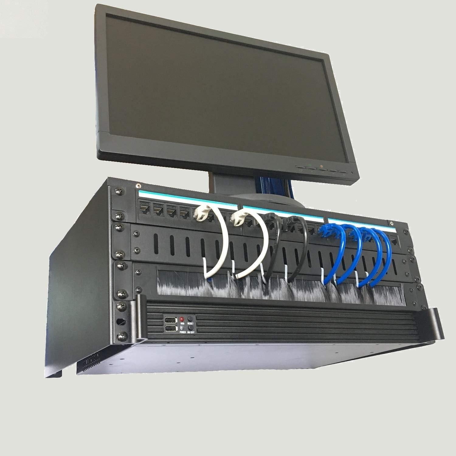 Panel de Gestión de Cables 1U JINGCHENGMEI Negro para Rack 19"