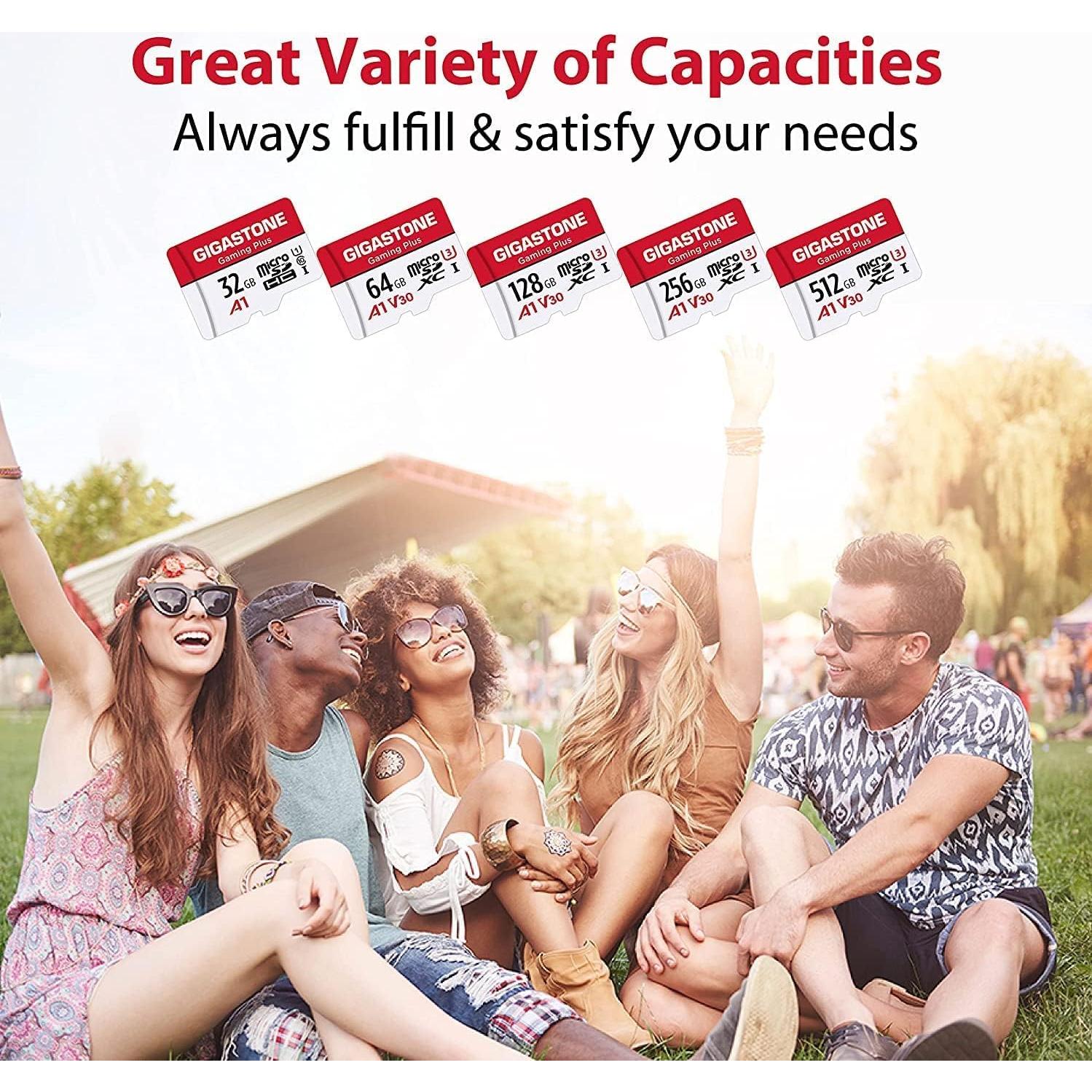 GIGASTONE Tarjeta Micro SD 128GB Gaming Plus 5-Pack UHS-I U3