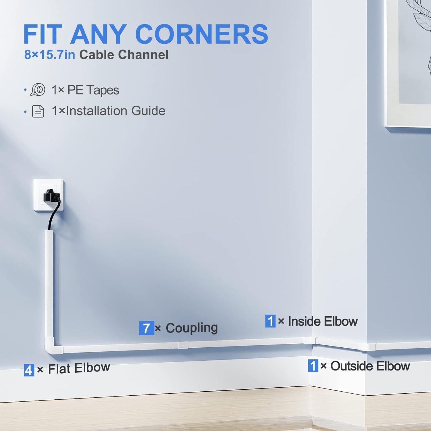 Ocultador de Cables Yecaye CMC03 Blanco 3.18x1.5x1 cm