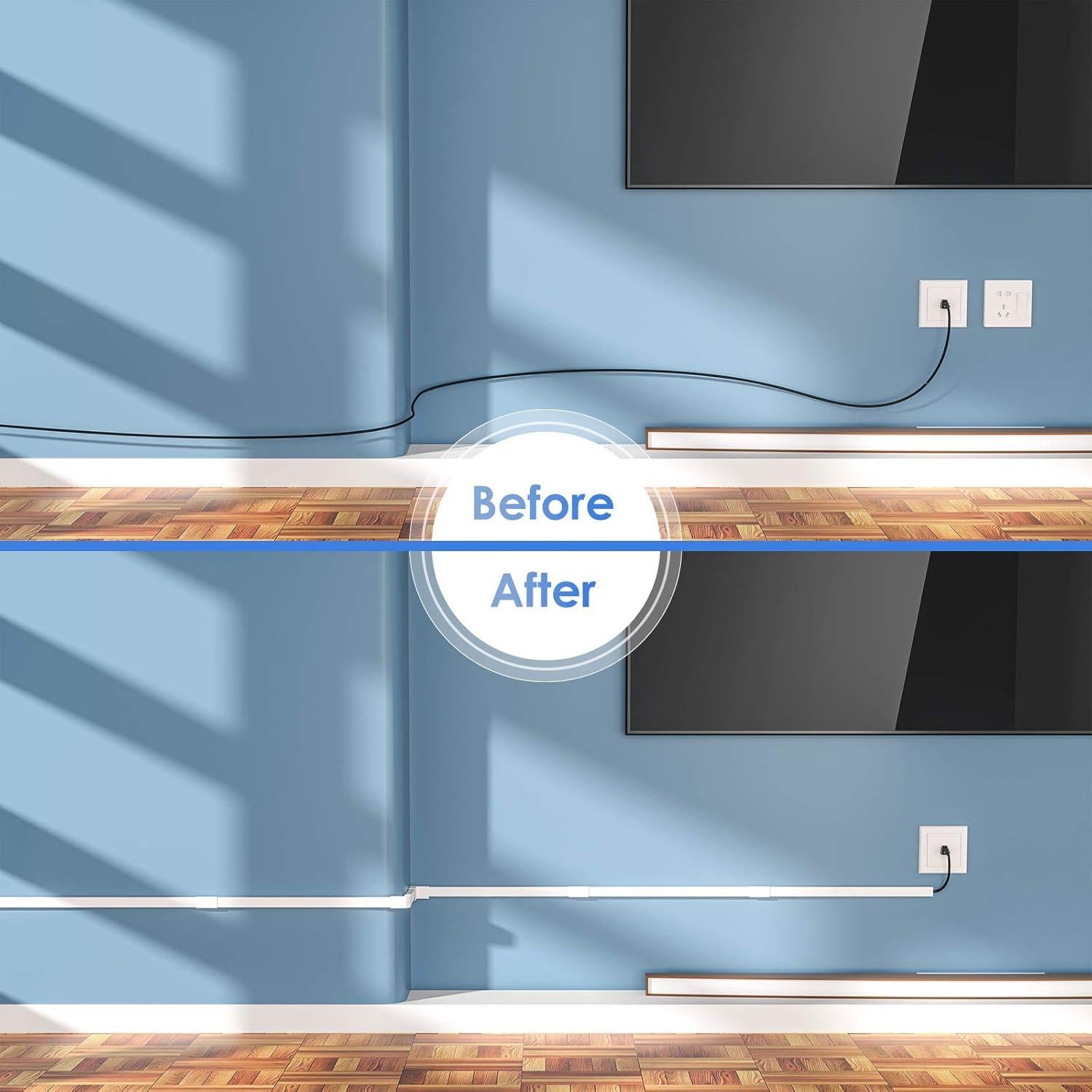 Ocultador de Cables Yecaye CMC03 Blanco 3.18x1.5x1 cm