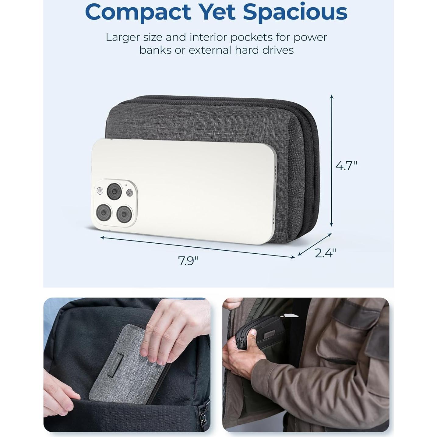 Organizador Electrónico de Viaje BAGSMART Negro 21x13x5 cm