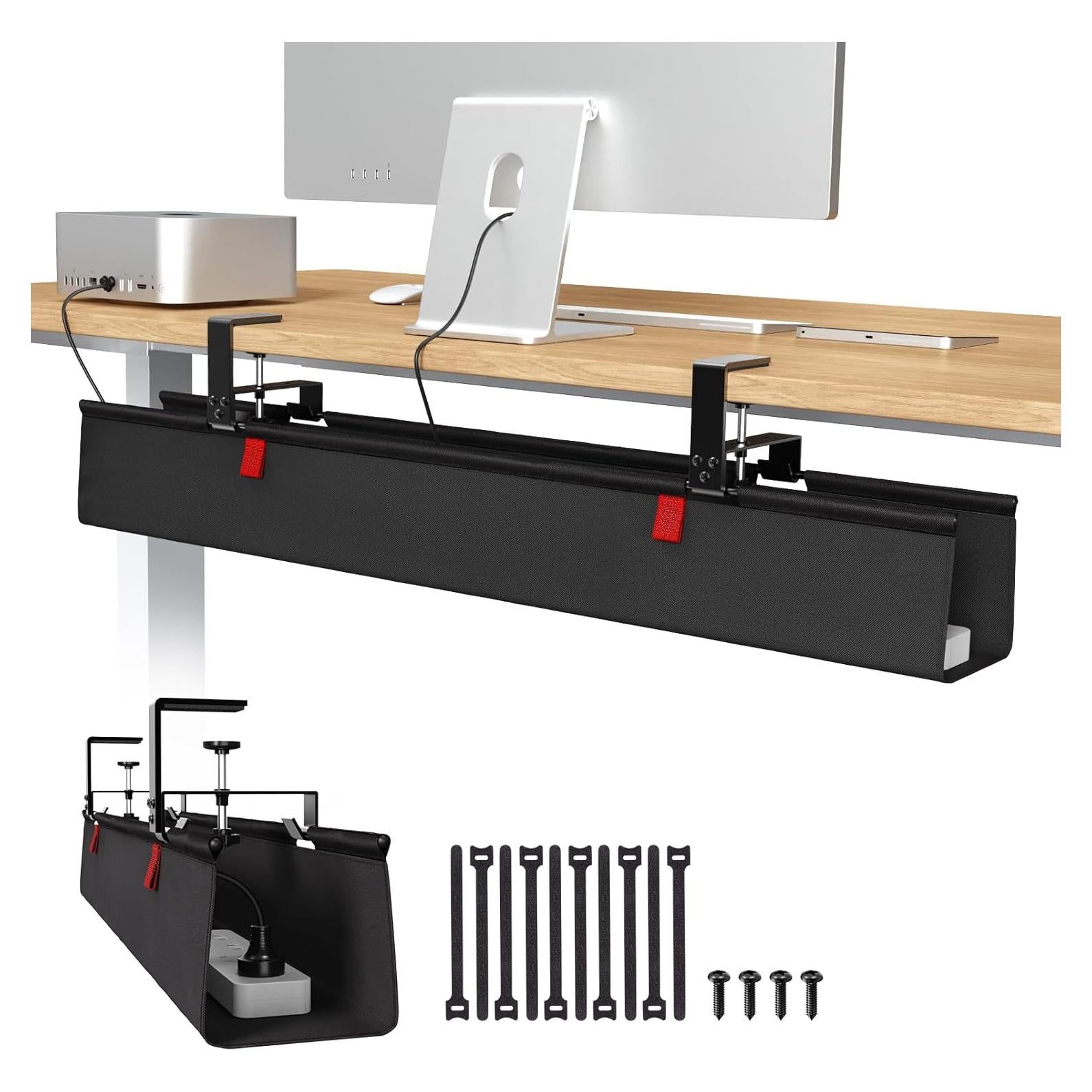Bandeja de gestión de cables Univivi 91.44 cm negra para escritorio
