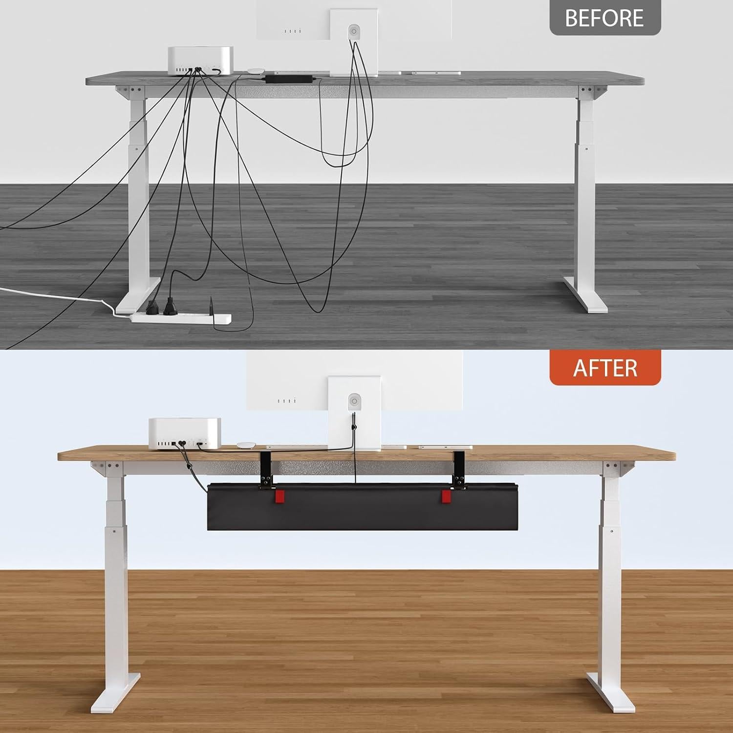 Bandeja de gestión de cables Univivi 91.44 cm negra para escritorio