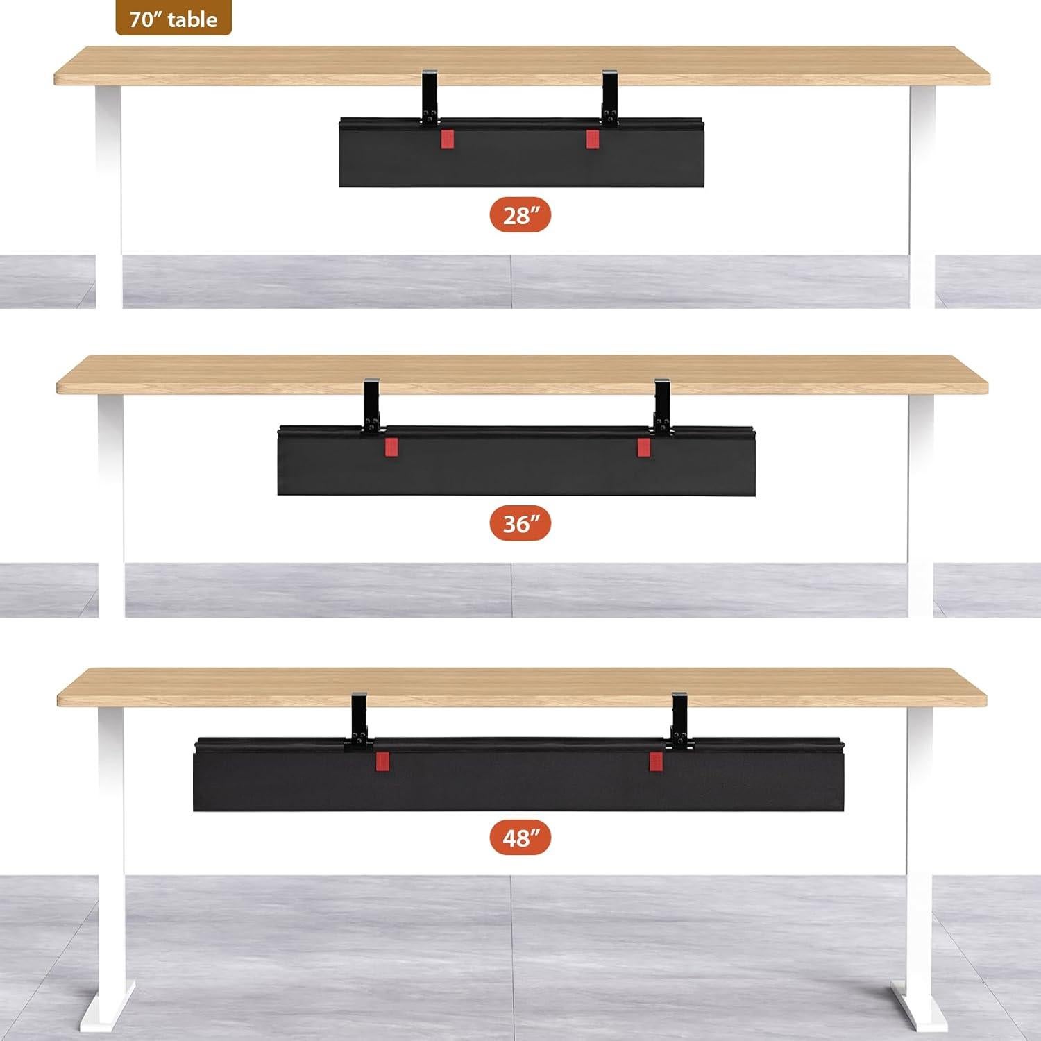 Bandeja de gestión de cables Univivi 91.44 cm negra para escritorio