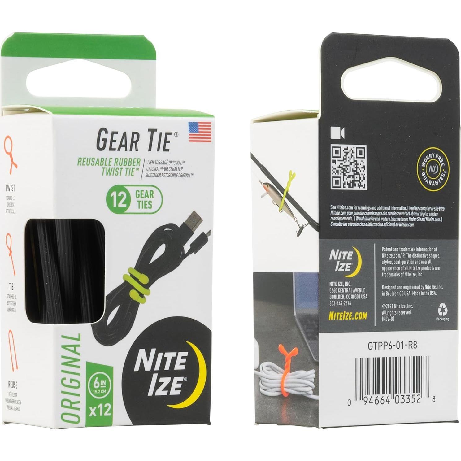 Corbatas de goma reutilizables Nite Ize 15.24 cm - 12 Paquete