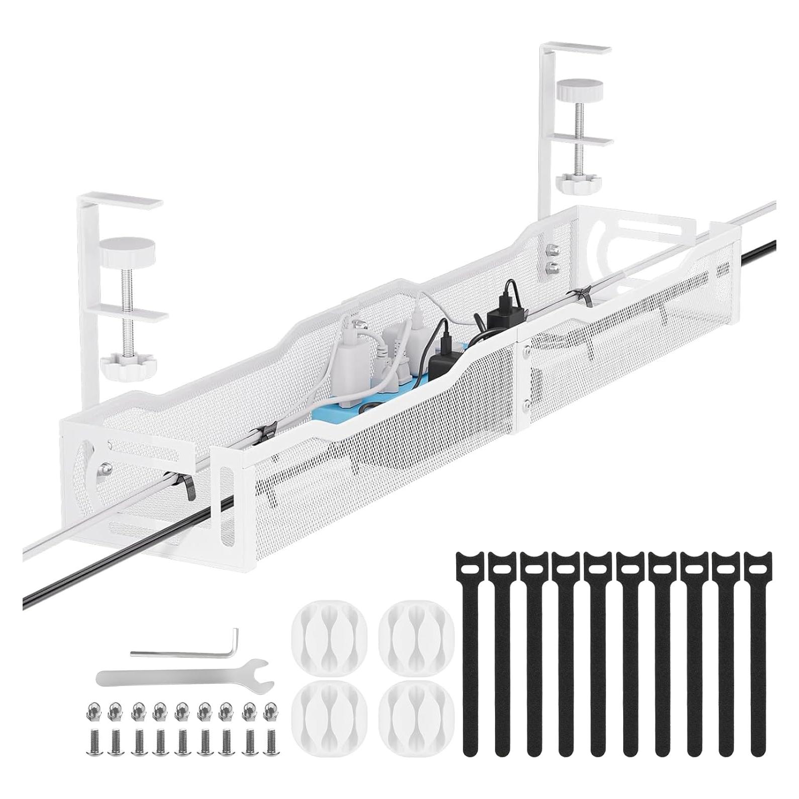 Organizador de Cables Bajo Escritorio Flyflower 63.5 cm Blanco