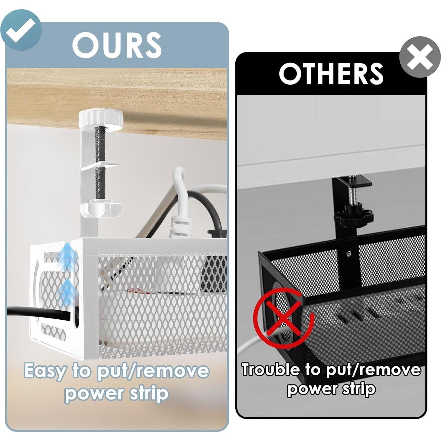 Organizador de Cables Bajo Escritorio Flyflower 63.5 cm Blanco