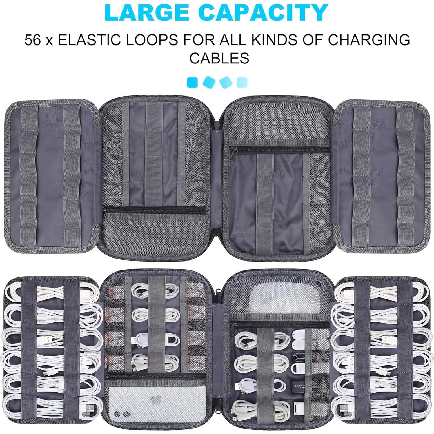Organizador de Cables Lacdo Gris, Funda Portátil 6 Capas