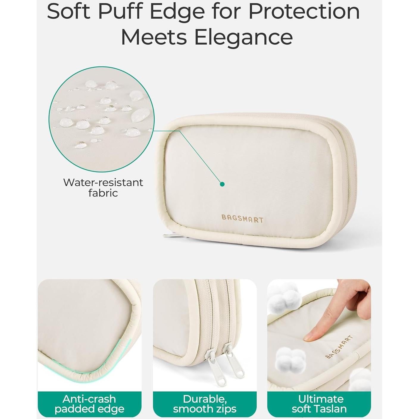 Organizador Electrónico de Cables BAGSMART Beige 21x13x5 cm