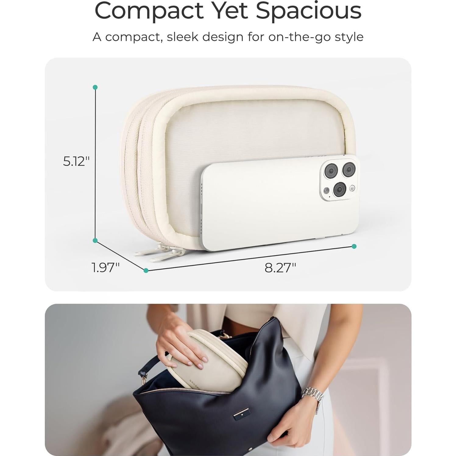 Organizador Electrónico de Cables BAGSMART Beige 21x13x5 cm