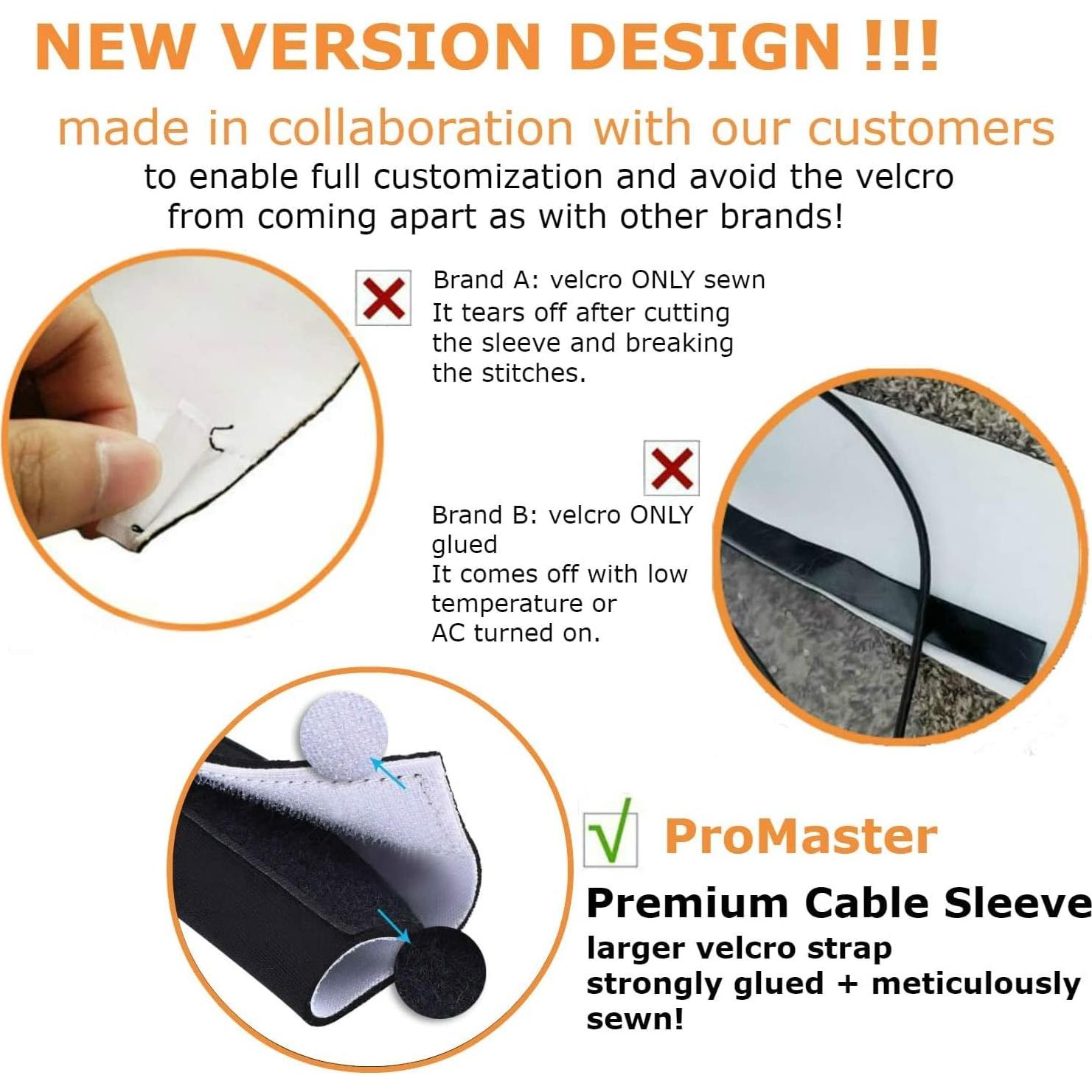 Manga de Gestión de Cables Pro-Master 120" Neopreno Reversible