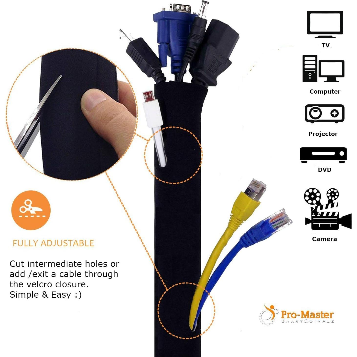 Manga de Gestión de Cables Pro-Master 120" Neopreno Reversible
