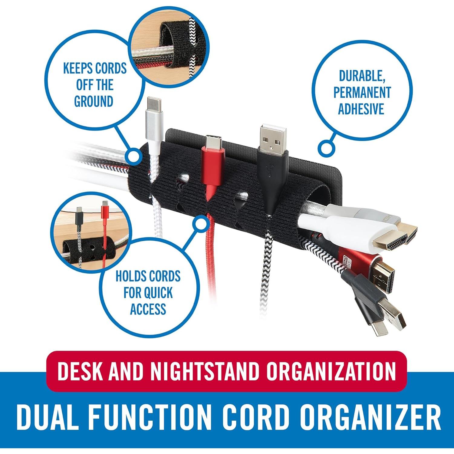 Organizador de Cables VELCRO Mediano 2pk - Doble Función