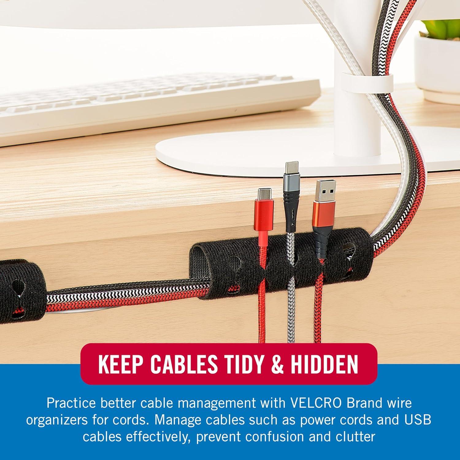 Organizador de Cables VELCRO Mediano 2pk - Doble Función