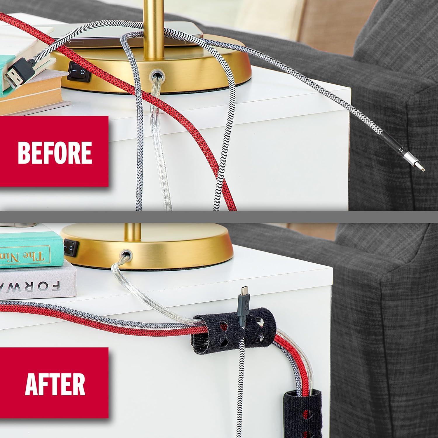 Organizador de Cables VELCRO Mediano 2pk - Doble Función