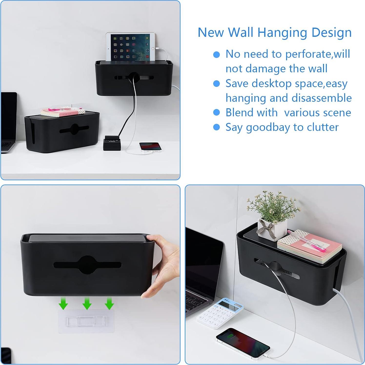 Caja Organizadora de Cables Gabfu Negra 31x13.5x13 cm