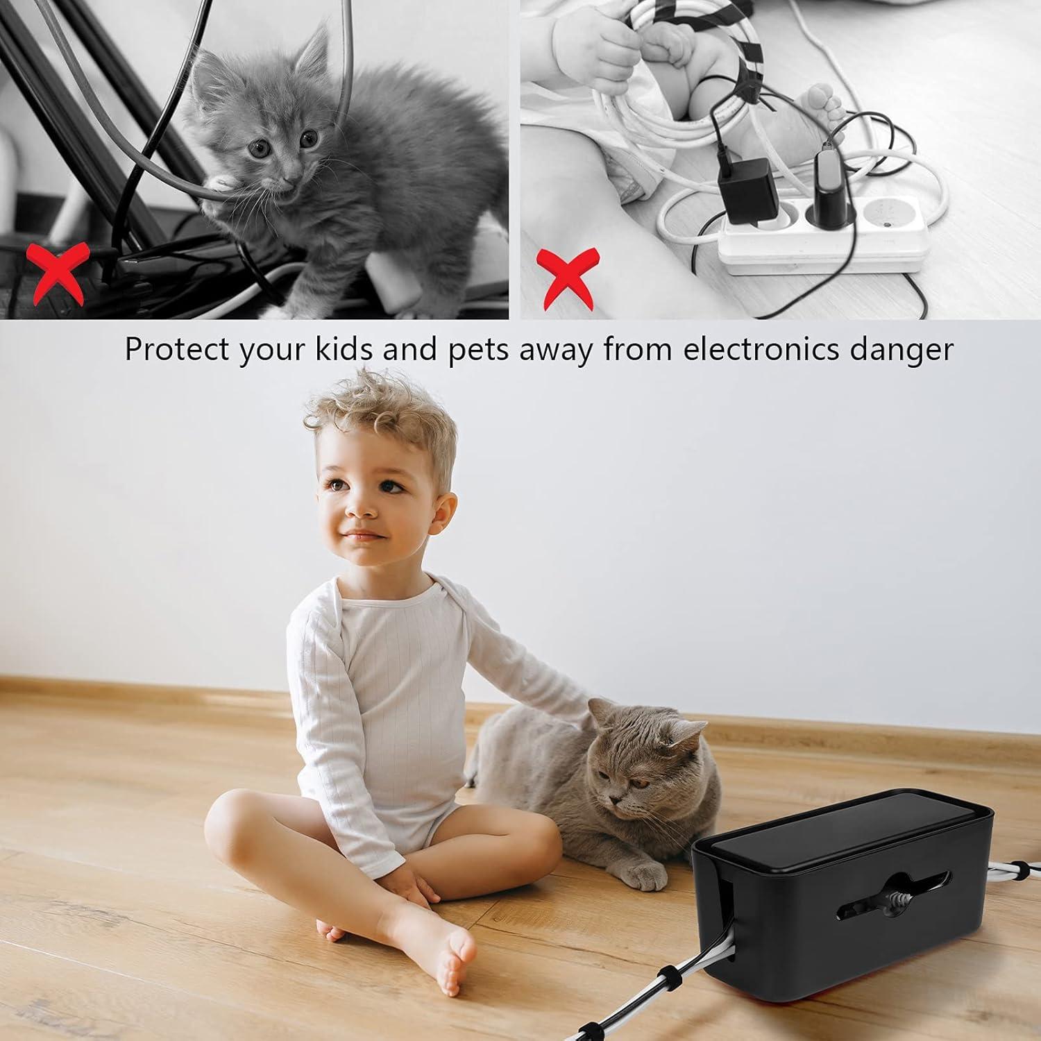 Caja Organizadora de Cables Gabfu Negra 31x13.5x13 cm