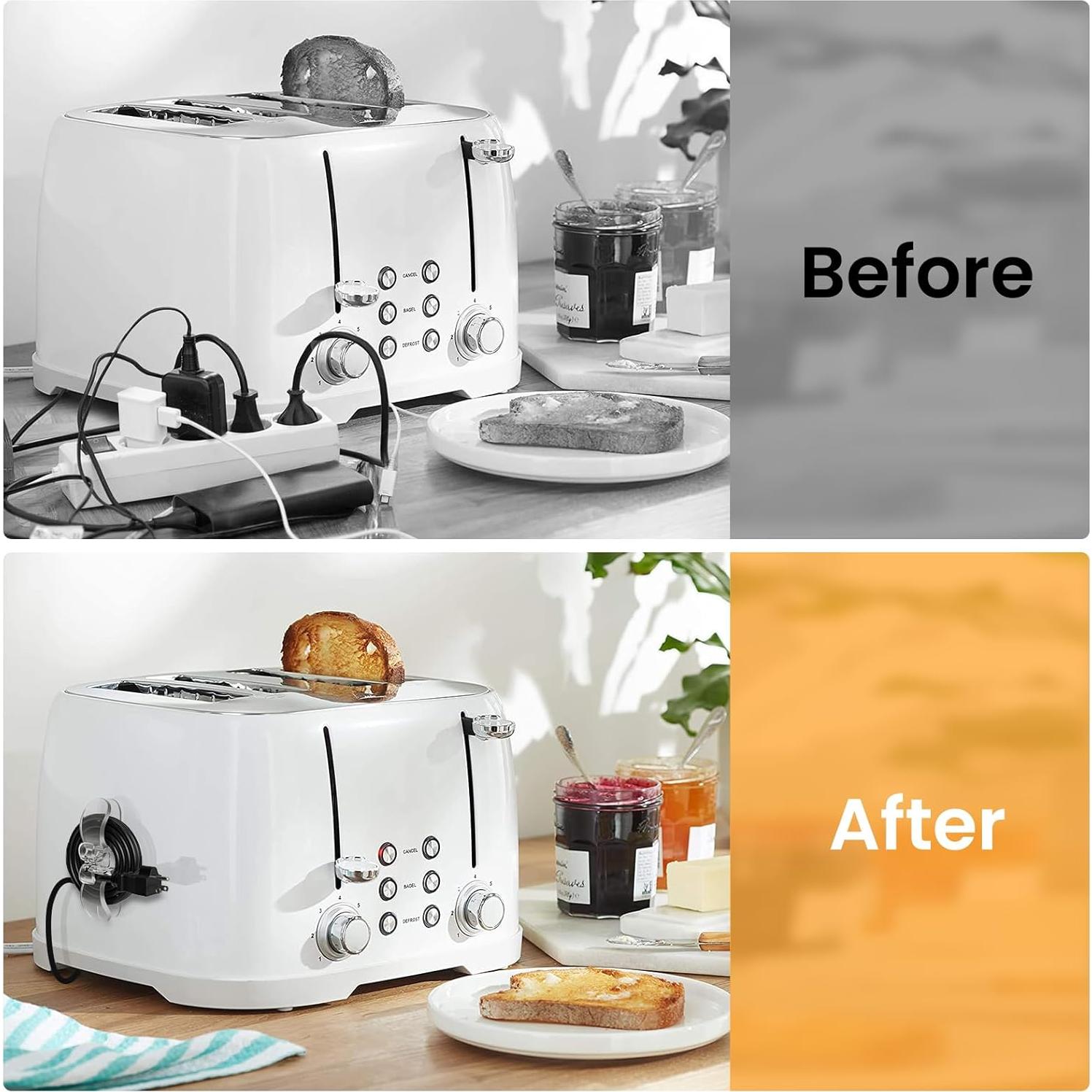 Organizador de Cables Searuodio Transparente - Paquete de 6 Soportes